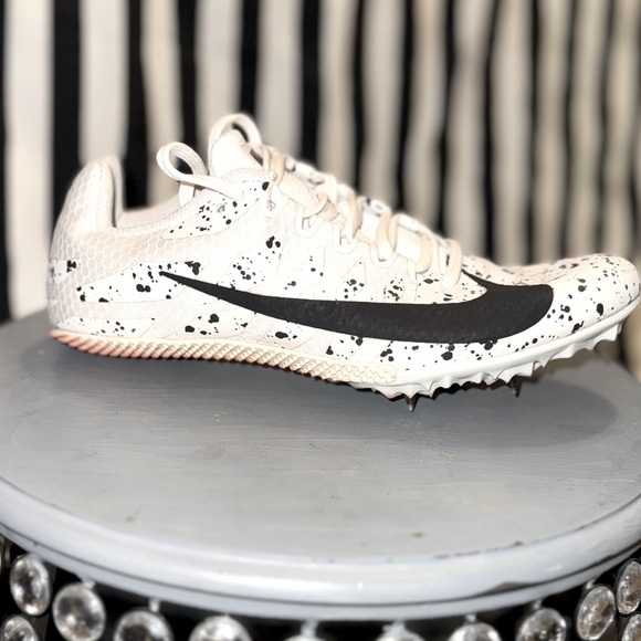 Authentic Nike Zoom Rival S 9 White/Black Paint splatter Track Spike Size 7.5 - Picture 9 of 14